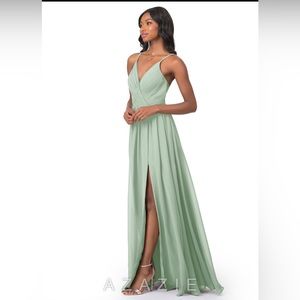 Sage Green Bridesmaid /Prom/winter formal Dress